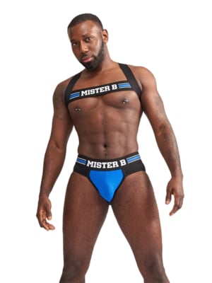 Mister B - X-Back Elastic Harness Black-Blue