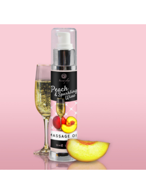 Λάδι για Ερωτικό Μασάζ Peach & Sparkling Wine Massage Oil 50 ml - Secret Play