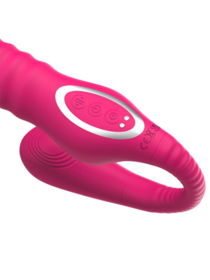 Vibrating Strapless Strap-on Thrusting & Waving Pulse, Silicon, USB, Pink