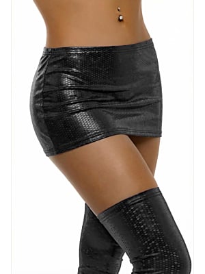 Glossy Luciana Wetlook Mini Skirt &ndash; Black