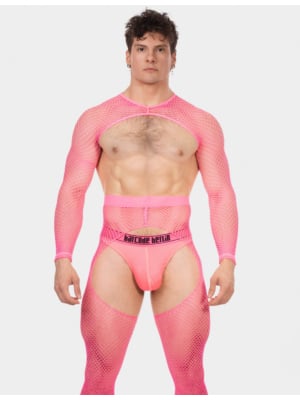 Barcode Berlin Fishnet Sleeves Poggio Neon Pink