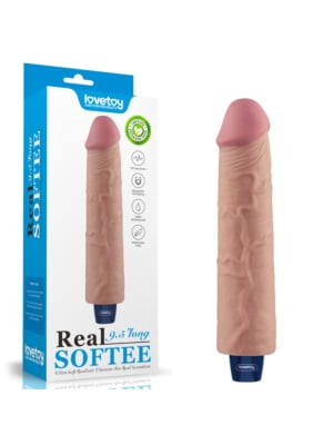 9.5" REAL SOFTEE Rechargeable Vibrating Dildo(Flesh)