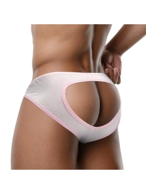 Men's Underwear with U-Pouch Design Open Front & Back Briefs Pink
