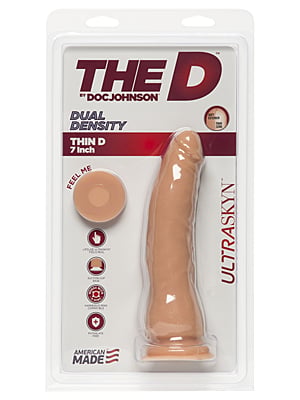 Ρεαλιστικό Ομοίωμα Dual Density Dildo Thin D 7in. Του Δέρματος Cyberskin