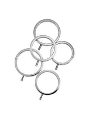 ElectraStim Electrarings Solid Metal Cock Rings Silver 5 Pack