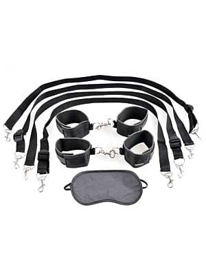 Fetish Fantasy Cuff & Tether Set Black OS