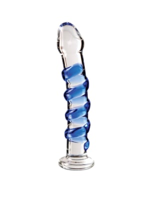 Pipedream Icicles No 5 Hand Blown Glass Clear / Blue