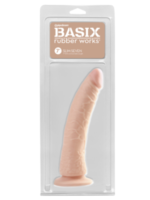 Basix Rubber Works Slim With Suction Cup 7in Skin