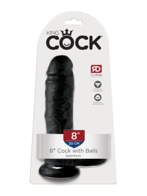Μαύρος Ρεαλιστικός Δονητής King Cock 8" της Pipedream