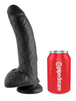 Ρεαλιστικό ομοίωμα King Cock Cock με Μπάλες 9’’ Μαύρο – Pipedream
