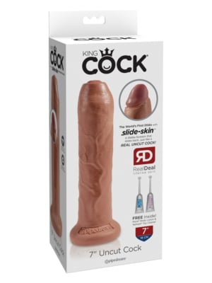 Ομοίωμα Πέους με άκοπο δέρμα Pipedream - King Cock Uncut Tan 17.7 εκ.