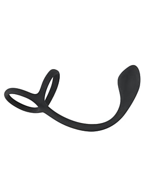 Black Velvets Cock & Ball Ring + Plug