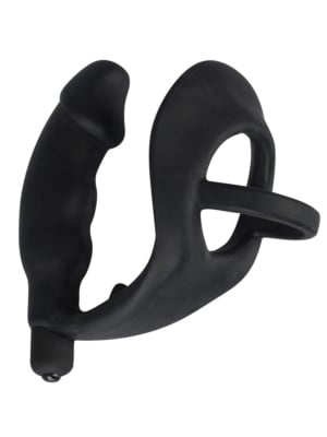 Vibrating Cock Ring - Black Velvets Ring and Vibro Plug