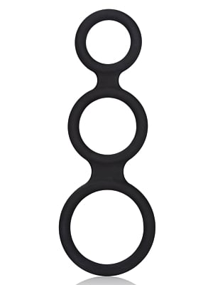 Μαύρο Δαχτυλίδι Σιλικόνης Maximizer Enhancer Cock Ring Set
