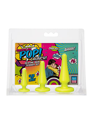Πρωκτικές Σφήνες American POP Launch Silicone Anal Trainer Set Doc Johnson - Κίτρινες