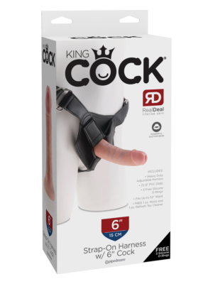 Γυναικείο Strap-on King Cock με ομοίωμα 15.25 cm