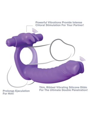 Διπλός Rabbit Μωβ Pipedream Fantasy C-Ringz Silicone