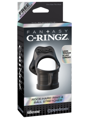 Pipedream Fantasy C-Ringz Rock Hard Ring & Ball-Stretcher 4cm Black
