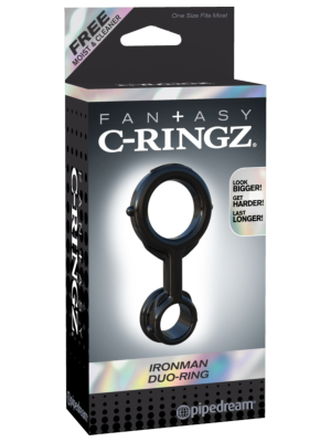 Δαχτυλίδι πέους Pipedream Fantasy C-Ringz Ironman Duo-ring 3.5cm Μαύρο