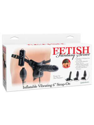 Στραπον με δόνηση Pipedream Fetish Fantasy Vibrating Strap-On 6" Μαύρο