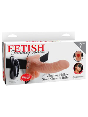 Pipedream Fetish Fantasy Series Vibrating Hollow Strap-On Flesh 7''