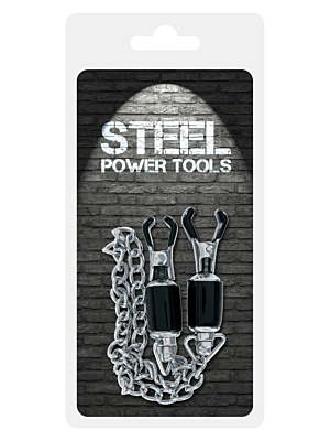 Ασημί Nipple Clamps με Αλυσίδα | Steel Power Tools