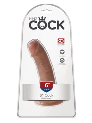 Ρεαλιστικό Ομοίωμα Πέους - King Cock καφέ 15cm