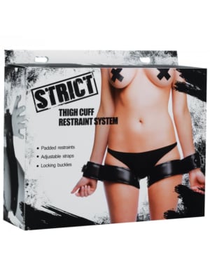 Σετ δεσίματος XR Brands - Strict Fastening System for Thigh Cuffs Μαύρο