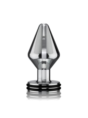 Πρωκτική σφήνα με ηλεκτροδιέγερση ElectraStim Midi Electro Butt Plug (M) - Ασημί Αλουμίνιο