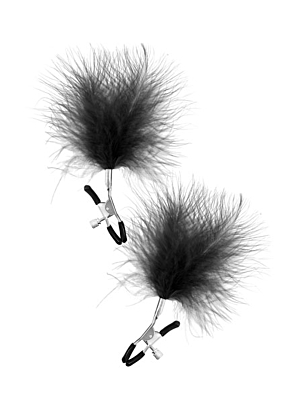 Μανταλάκια Θηλών Nipple Clamps Pinces A Seins Feathers (2pcs) - Μαύροι - BDSM FETISH Toy