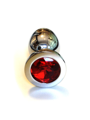 Ατσάλινη Πρωκτική Σφήνα Kiotos Unisex Jewel Butt Plug Large - Κόκκινη