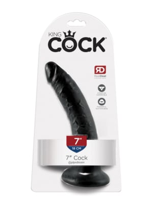Ρεαλιστικό Ομοίωμα Πέους King Cock 18cm με Βάση Βεντούζας (Μαύρο) - Pipedream