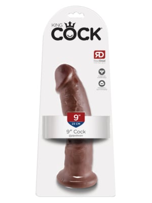 King Cock Realistic Dildo Brown 9" 