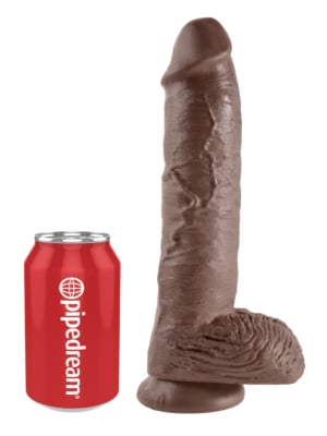 XXL Realistic King Cock 10 Inch Cock With Balls - Brown