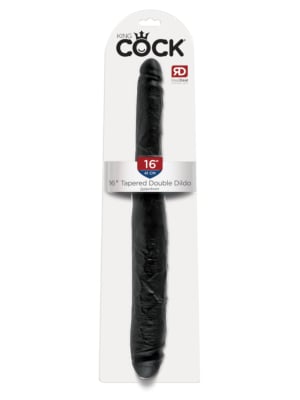 King Cock 16" Tapered Double Dildo Black