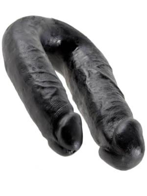 Διπλό Ομοίωμα Πέους King Cock U-Shaped Medium Double Trouble Cock 17 cm (Black) - Pipedream
