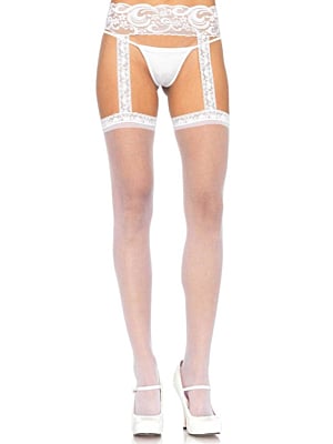 Sheer Thigh Highs - WHITE - O/S - HOSIERY