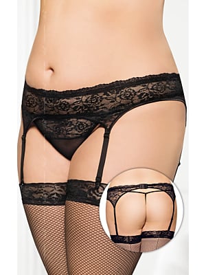 Garterbelt 3305 - Plus Size - black XL