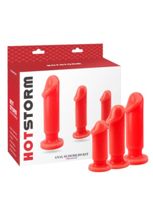 Chisa Anal Slim Dildo Kit Red