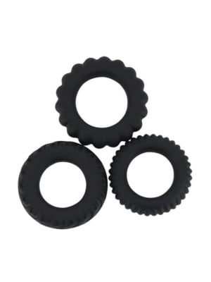 Titan 3 in 1 silicone rings Black