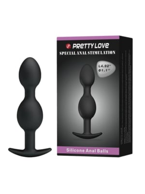 Σφήνα Σιλικόνης με αναλογική δόνηση - Pretty Love Heavy Balls Silicone Butt Plug