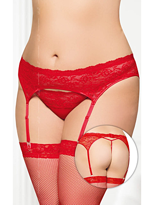 Garterbelt - Plus Size - red XXL