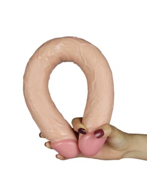 Διπλό Ομοίωμα Πέους Realistic Β Slim Ultra Double Dildo 44 cm - Lovetoy - Φλέβες - Ρεαλιστική Υφή