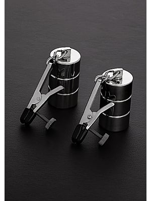 2 Ατσάλινα Ρυθμιζόμενα Κλιπσάκια Θηλών Nipple Clamps με Βαρίδια - Triune
