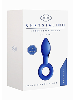 Χειροποίητη Γυάλινη Πρωκτική Σφήνα Chrystalino Butt Plug (Μπλε) - Shots Media