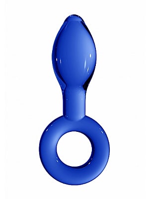 Χειροποίητη Γυάλινη Πρωκτική Σφήνα Chrystalino Butt Plug (Μπλε) - Shots Media