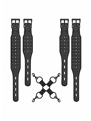 Ouch! Skulls and Bones - Hogtie with Spikes - Black