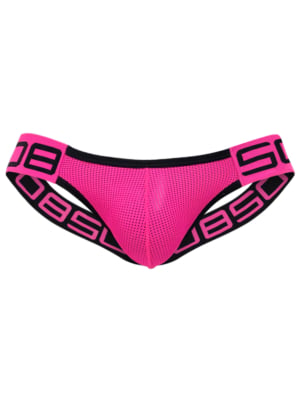 Mens Sexy Gay Underwear Briefs Jockstrap Low Rise Fuchsia