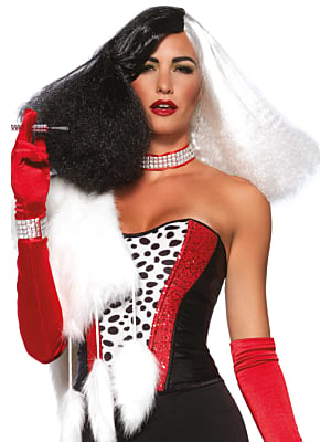 Diva disco wig- Black / White