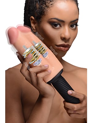Double Decker 13X Vibrating Dual Dildo Thruster - Master Series